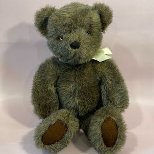 Vintage Binkley Large Teddy Bear w Cream Bow 17” long Excellent Used Condition